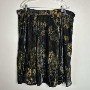 NWT Anthropologie ModCloth Midi Skirt Velvet Burnout Plus Size 2X Flare Goth